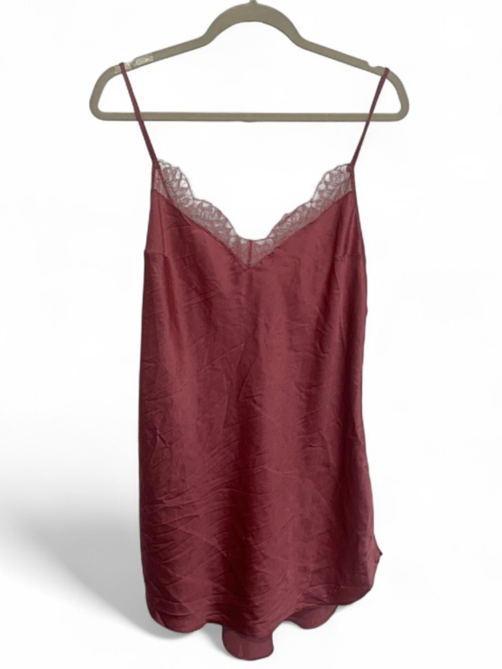Victoria’s Secret Lace-Trim Satin Mini Slip Dress - Dusty Rose